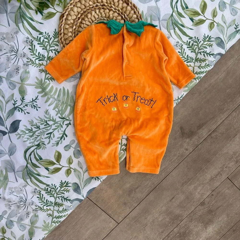 NEW Vintage Y2K Baby Halloween Costume Carter's Pumpkin Jumpsuit Costume 1 Piece - Picture 8 of 16